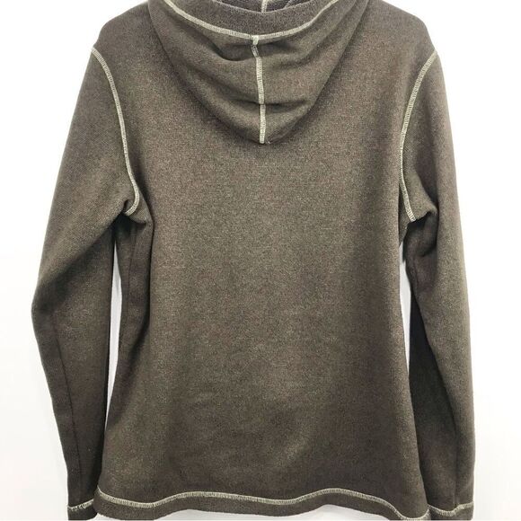 Guide Series Olive Brown 1/2 Snap Hooded Knit Fleece Pullover - Picture 7 of 16